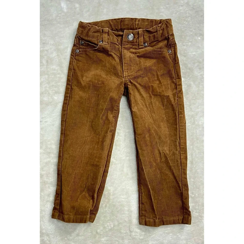 Janie and Jack Toddler Plaid Flannel Shirt and Corduroy Pants Set 2T Brown Green